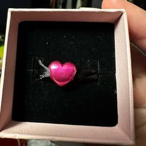 Hot pink pandora heart charm